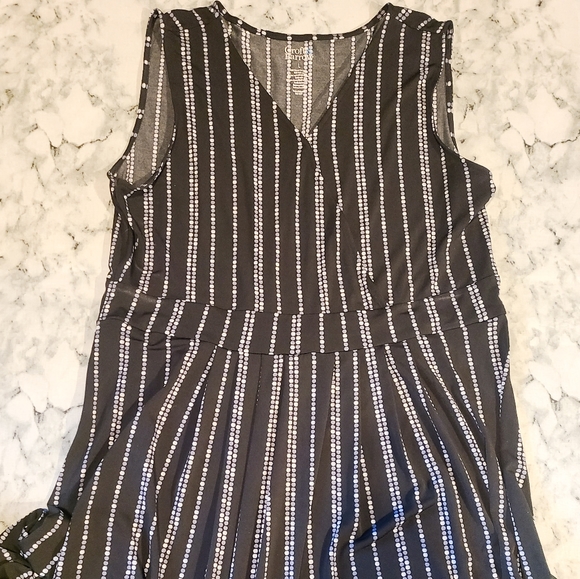 Striped Surplice Fit and Flare Dress - Picture 1 of 2